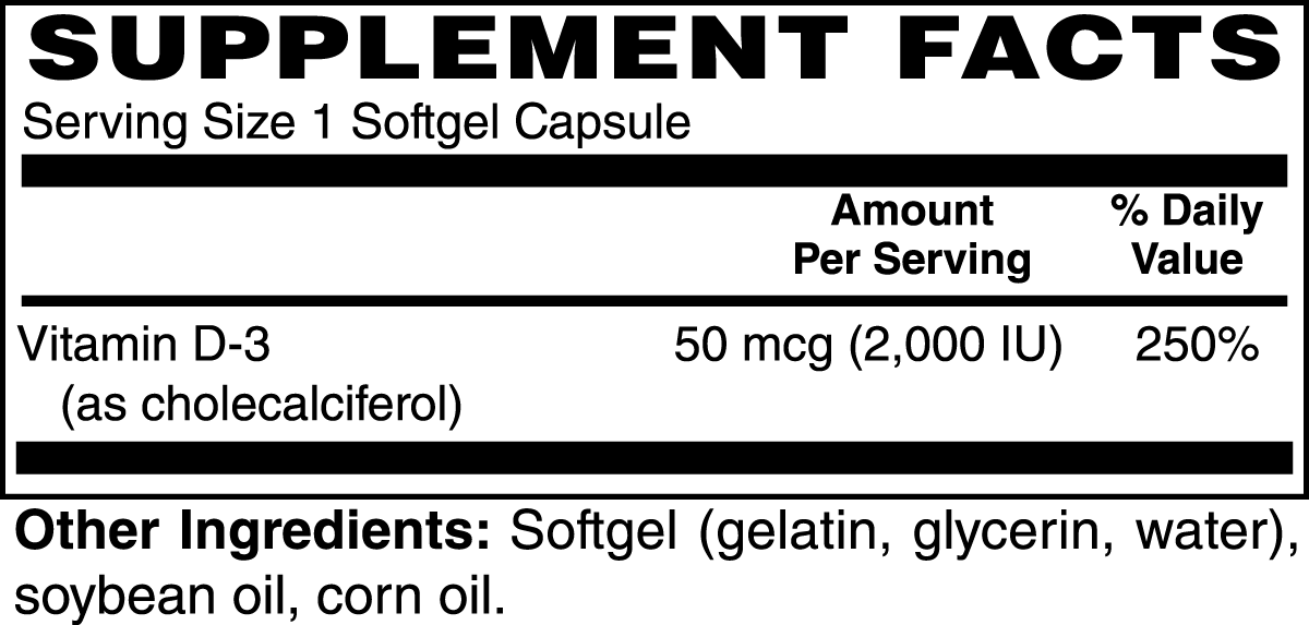 Vitamin D3 2,000 IU - Suplimend